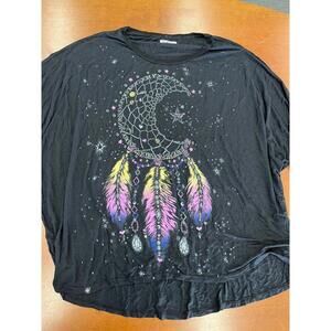 NWT New Lauren Moshi Kayla Large Moon Dreamcatcher Oversized Cape Top in Black